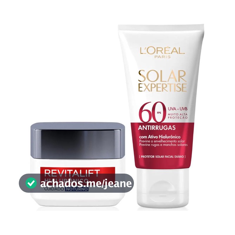 Kit Revitalift Hialurônico + Solar Expertise Antirrugas FPS60 L'Oréal Paris