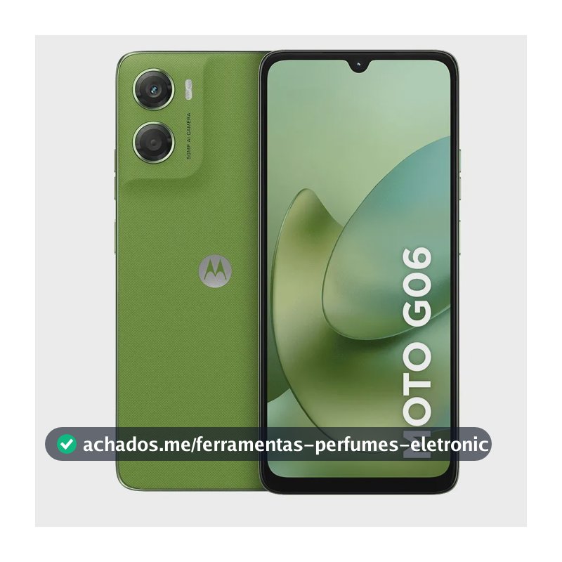 Smartphone Motorola Moto G06 - 64GB 4GB RAM + 8GB Ram Boost, Camera 50MP com AI, Bateria de 5200 mAh e Tela 6.9" - Verde