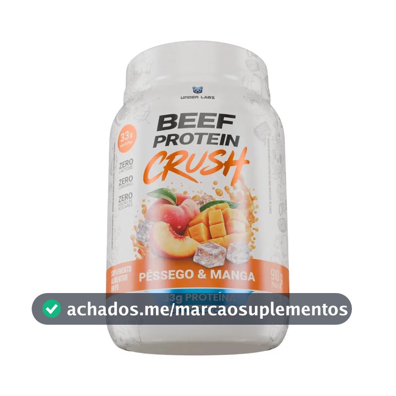 Whey Beef Protein Zero Lactose/zero Açucar 910g - Underlabz Pêssego E Manga