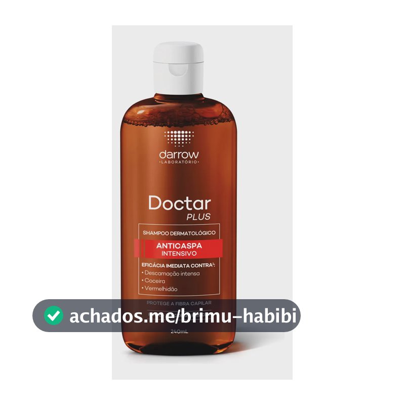 Shampoo anticaspa dermatológico Darrow Doctar Plus 240ml sem sulfatos
