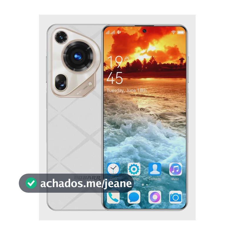 Celular Smartphone Bobarry P70 Ultra 5G 512GB 16GB RAM Dual SIM Dimensity 9200 Bateria 6500mAh Tela 120Hz Câmera 64MP Android 16 Para Jogos Trabalho Estudo e Entretenimento prata