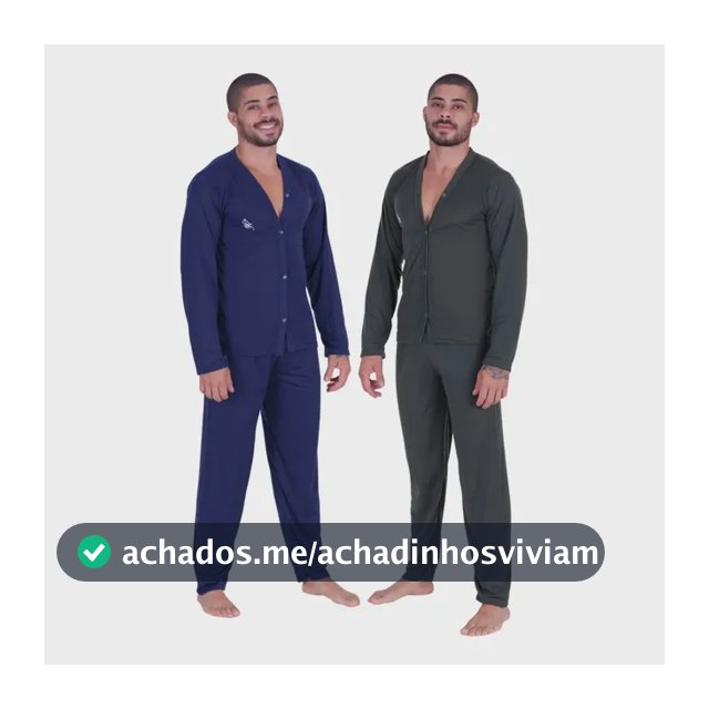 Kit 2 Pijamas Masculino Longo Botão Aberto Confortável
