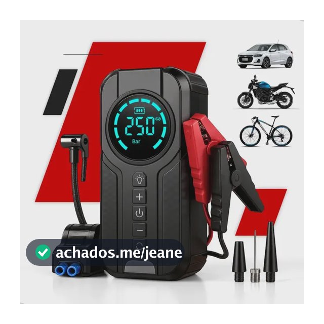 Auxiliar de Partida Carregador Bateria Com Compressor de Ar Emergência Portátil Veicular Floots Automotivo