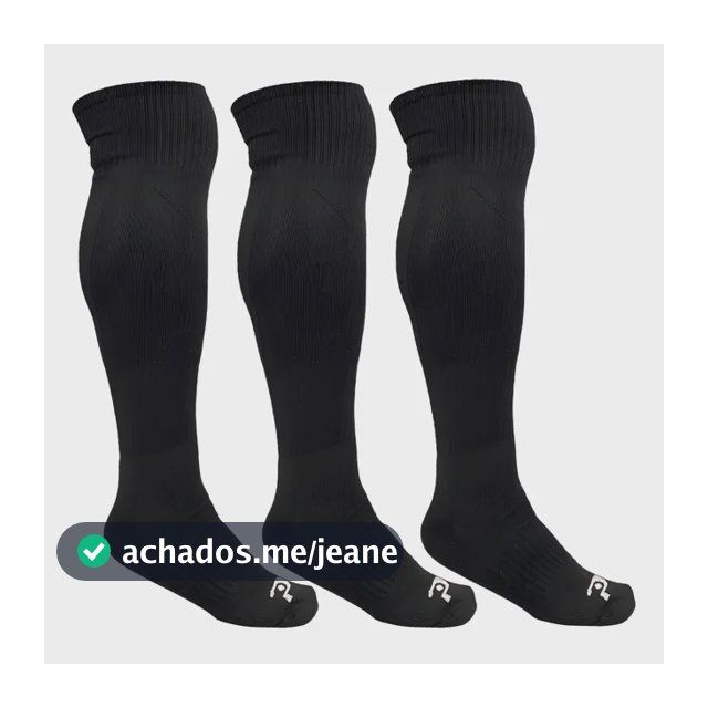 Kit 3 Pares Meião Futebol Pé Atoalhado Profissional Longo