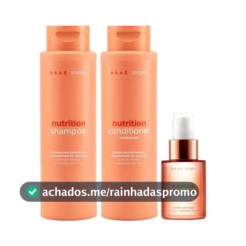 Stages Nutrition Shampoo + Condicionador + Óleo 60ml - Braé