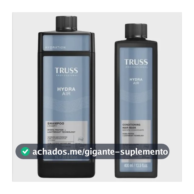Kit Truss Hydra Air - Shampoo 1l + Condmask Máscara Condicio