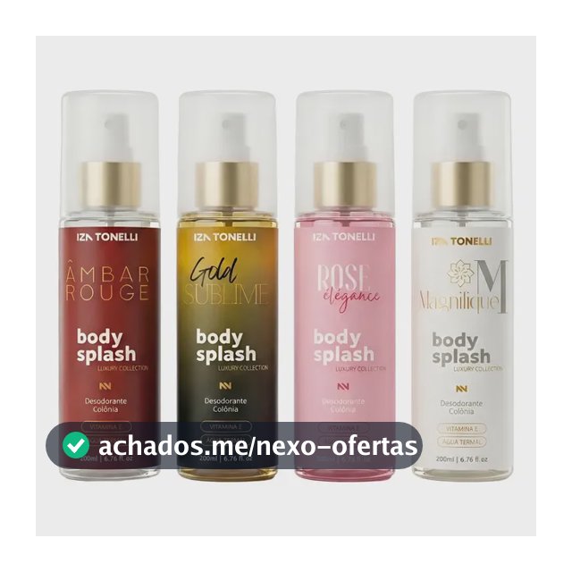 Kit 4 Body Splash Feminino 200ml Perfume De Luxo Colônia Iza