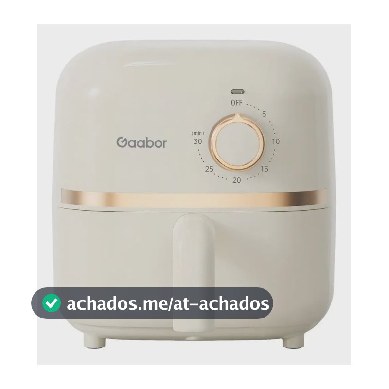 Mini Air Fryer Gaabor Fritadeira Elétrica S/ Óleo 1,4l 900w Bege 220v