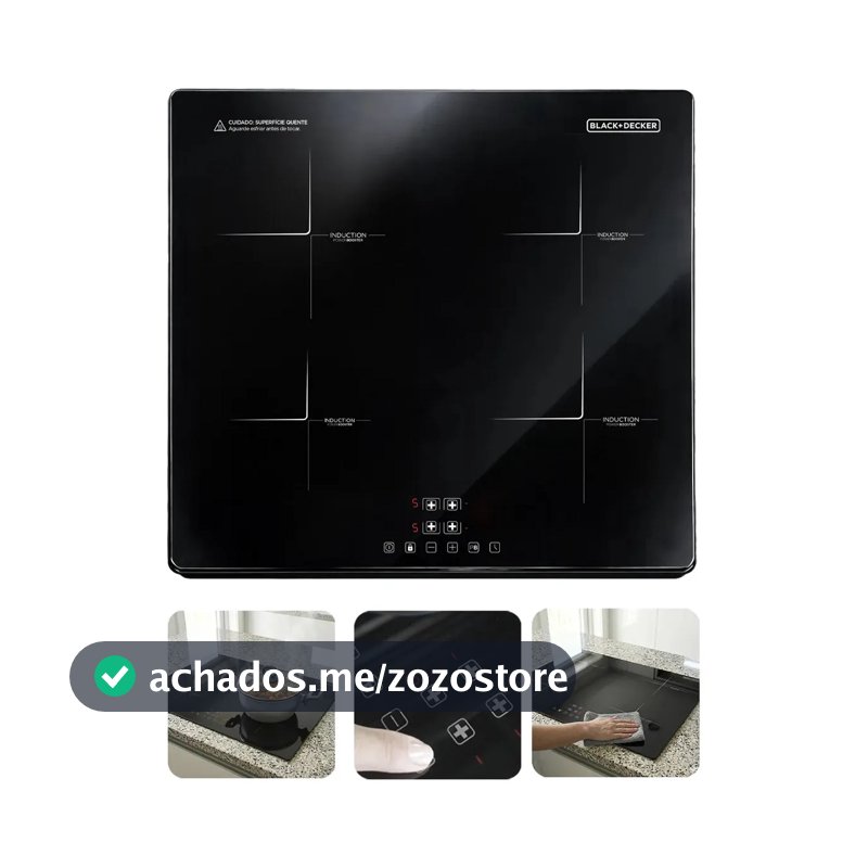 Cooktop de Indução Black+Decker 4 Bocas para Embutir com Power Booster