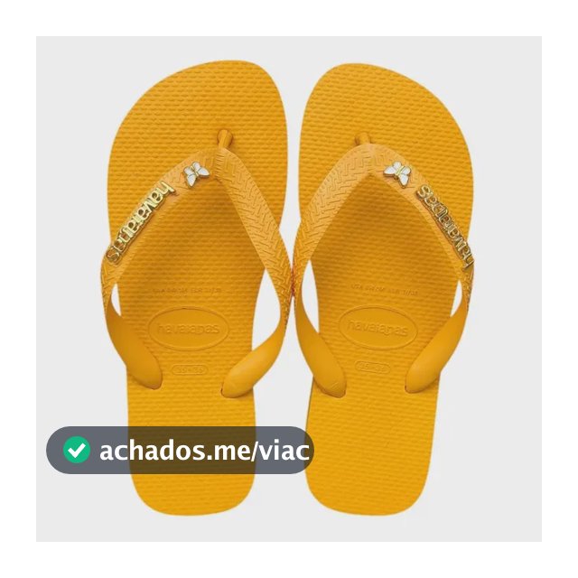 Havaianas Top + Escrita Dourada + Borboleta Branca