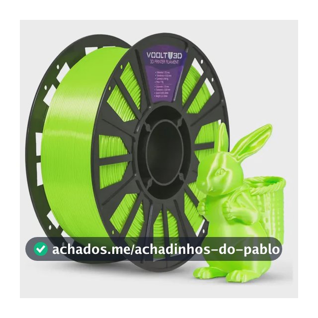 Filamento Pla Verde Neon Brilhante Intenso V-silk 1kg Voolt3D 1,75mm Premium Para Impressão 3D