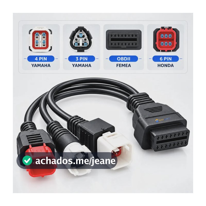 Cabo obd2 para Moto Honda 6 Pinos Euro 5 E Yamaha 3 E 4 KTM Pinos Conector Scanner Diagnósticos falhas