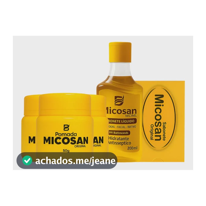 Micosan 3 Pomada 50g + Sabonete Líquido + Sab Barra  Neutra Neutra