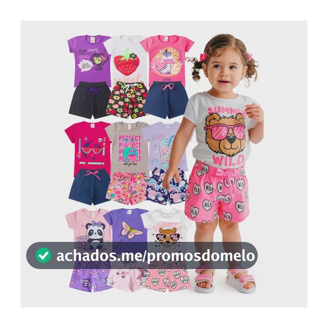Kit 6 Peças Conjunto De Roupas Infantil Menina Sortida Verão