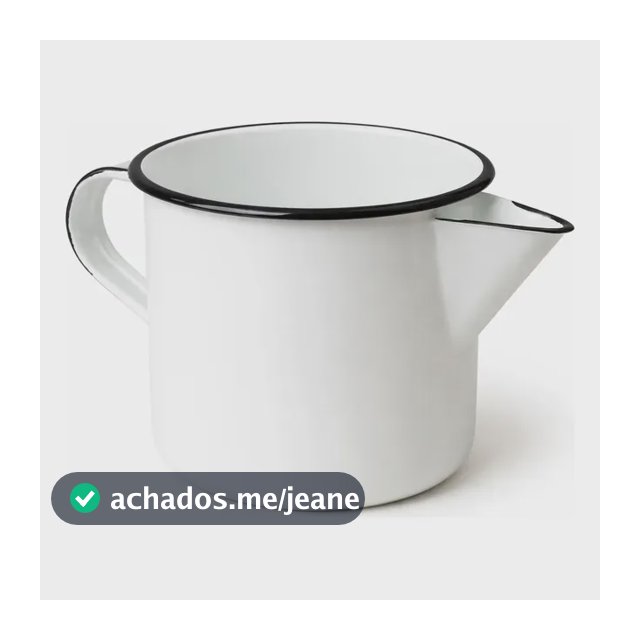 Caneca Leiteira Esmaltada 1l Ágata Com Bico Alça Mettalouça