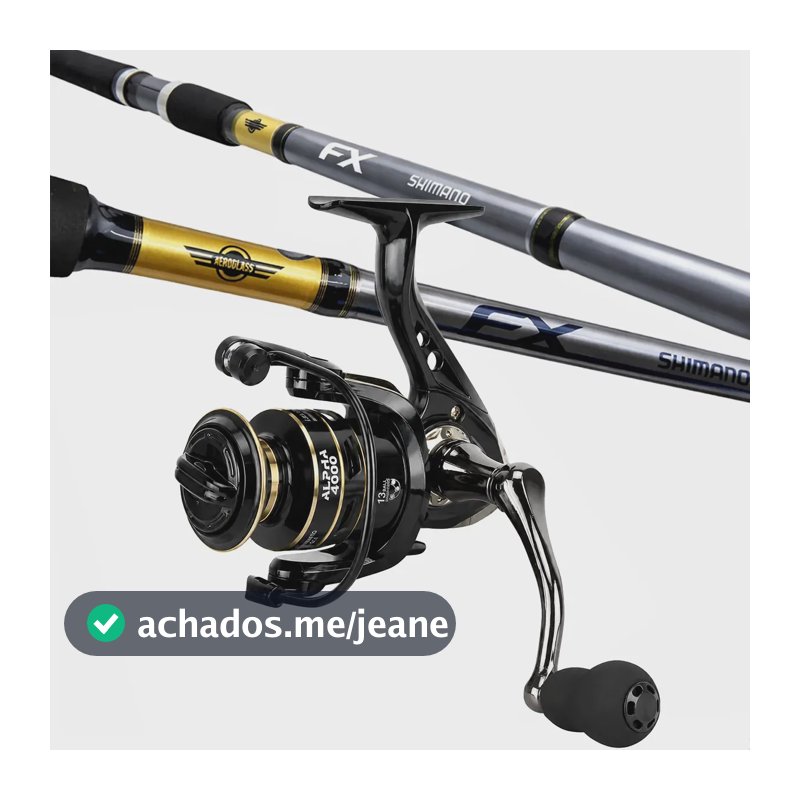 Kit Vara Shimano Fx 1,80m 14lb Ação Rápida Molinete 4000 Preto