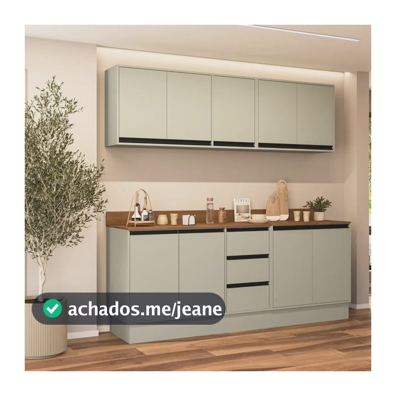 Balcão De Cozinha 2 Portas 3 Gavetas Com Tampo Koya