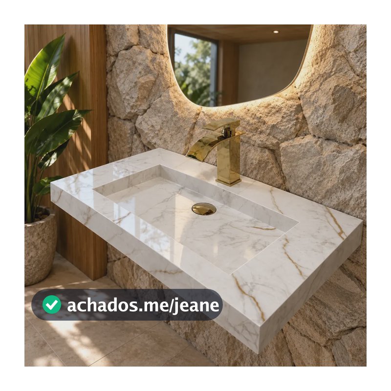 Pia De Porcelanato Esculpido Cuba Porcelanato 40x60 Dourado-escuro Polido