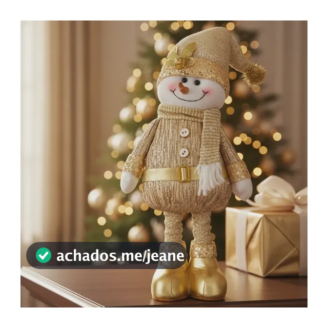 Boneco Natal Enfeite Luxo Decoração Grande Papai Noel Neve Boneco De Neve Dourado