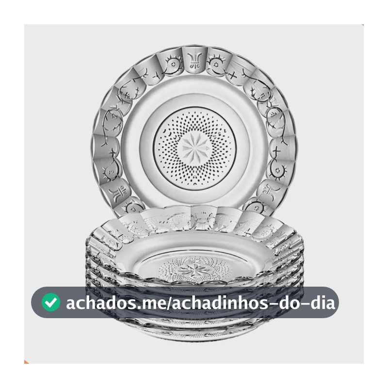 Jogo De Pratos Fundos Egípcio 6 Estrela Transparente