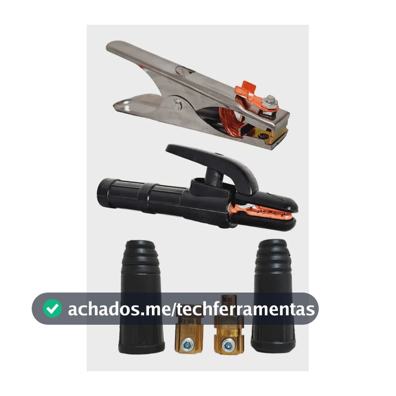 Kit Garra Negativa Porta Eletrodo 300a E Conector 9mm 200a