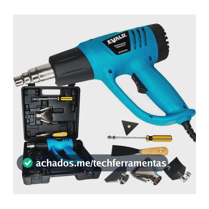 Soprador Térmico 2000w Kit Bicos Espatulas Maleta Evst Evald
