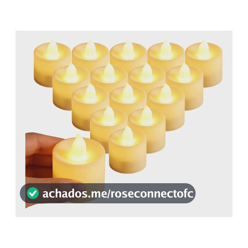 Kit Com 24 Velas De Led Falsas, Luz De Vela Amarela, Bateria Amarelo