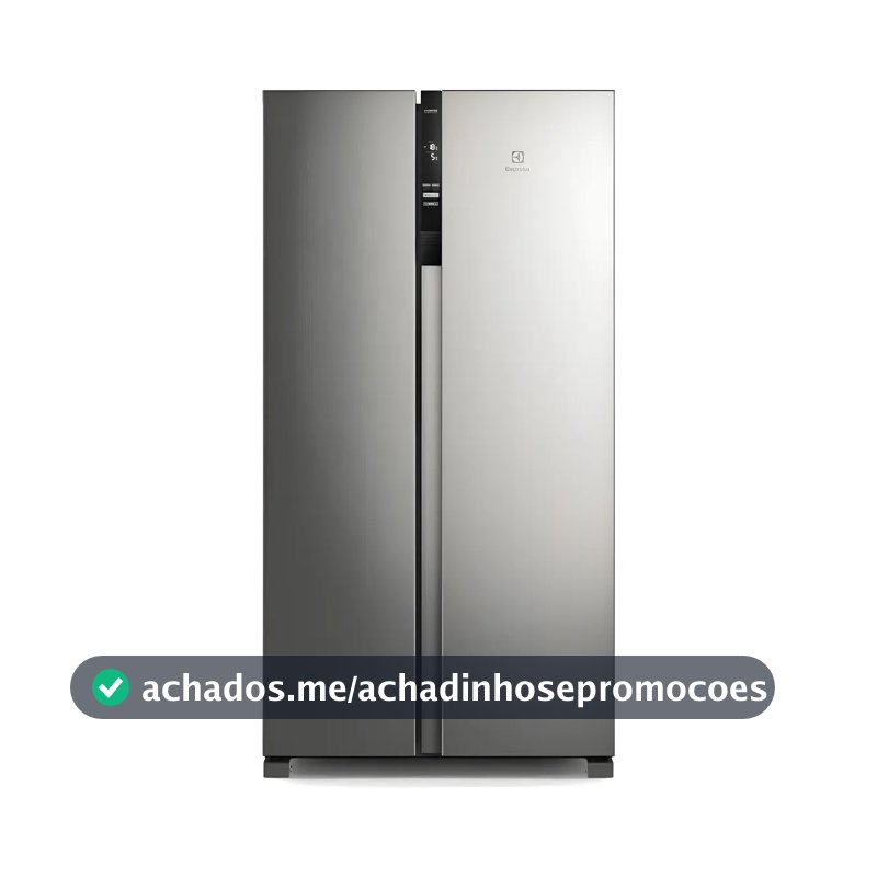 Geladeira Electrolux IS4S Frost Free Inverter 435L Side by Side cor Inox Look