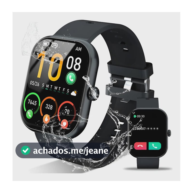 Smartwatch Eowihor G.L-8 Sport 39mm IP68 Tela 2" Preto Bluetooth iOS Android