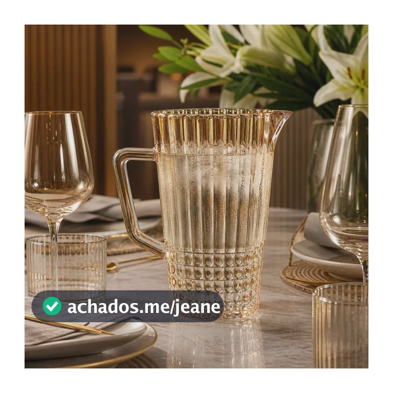 Jarra De Vidro Brescia Âmbar 1450ml Importado Luxo Âmbar