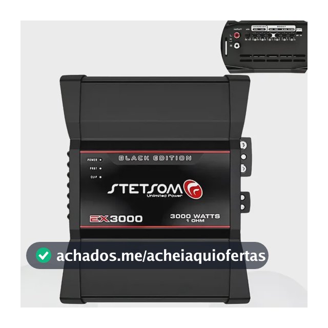 Módulo De Som Automotivo Stetsom Ex-3000 Black 1 2 Ou 4 Ohms