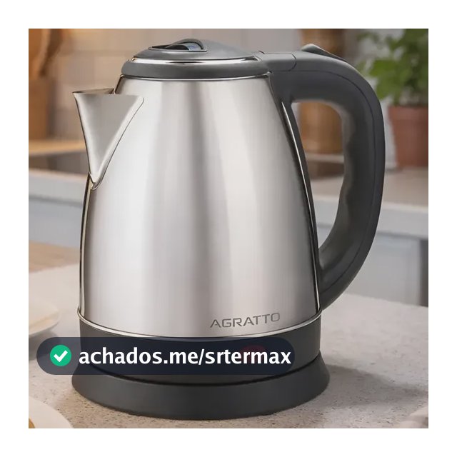 Chaleira Eletrica Inox Agratto 1,8l Ferve Agua Casa Cozinha Cinza 220v