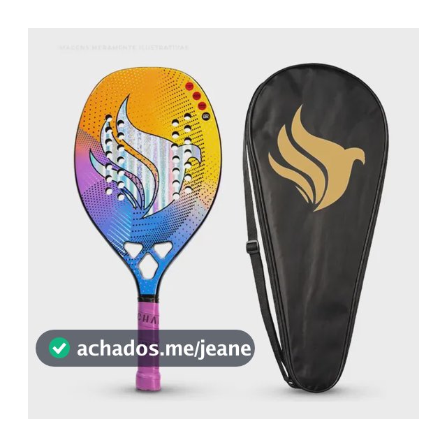 Raquete Beach Tennis Pichau Nazareth Beach, Carbono 12K, EVA 15, Leve 310g a 320g, Alto Controle e Equilíbrio