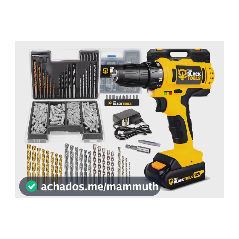 Parafusadeira Furadeira 12v + Kit Ferramentas 300 Peças