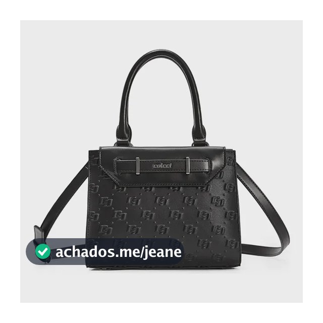 Bolsa Crossbody Colcci Feminina Poliuretano 090.01.12204 Preto Monograma Níquel Prateado