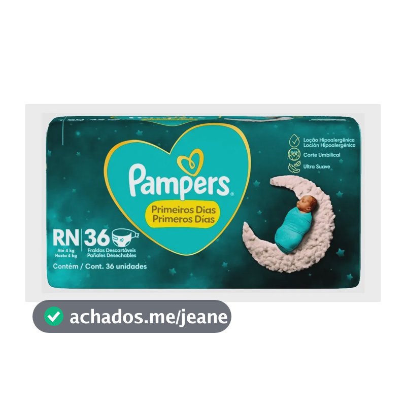 Fraldas Pampers Descartáveis Premium Care Com 36 Unidades Tamanho Rn Sem Gênero