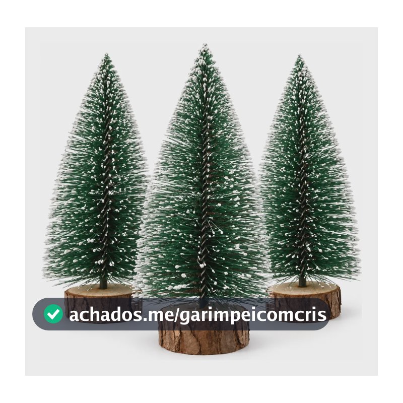 Kit 3 Mini Arvore Natal Nevada Pinheiro 20cm Enfeite Premium Verde