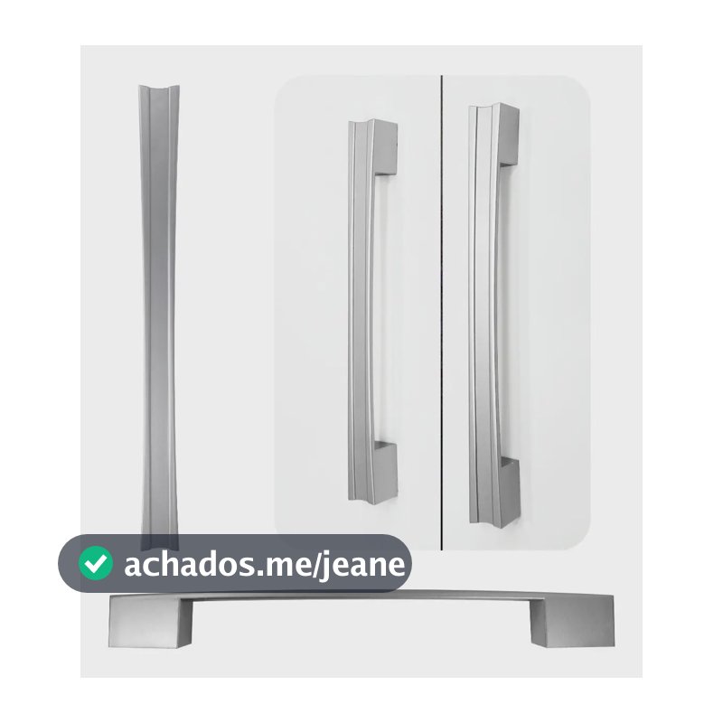 Kit C/10 Puxador Monza 160/192 Mm Porta Cozinha Guarda Roupa Prateado