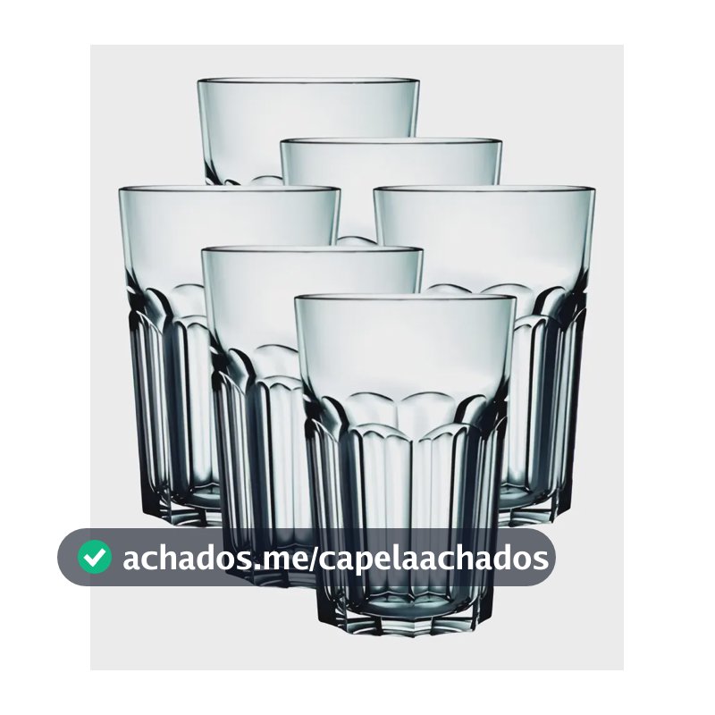 Copos de Vidro Grosso Original line Glass de 400 ml Água Suco Drink Premium Cor Transparente