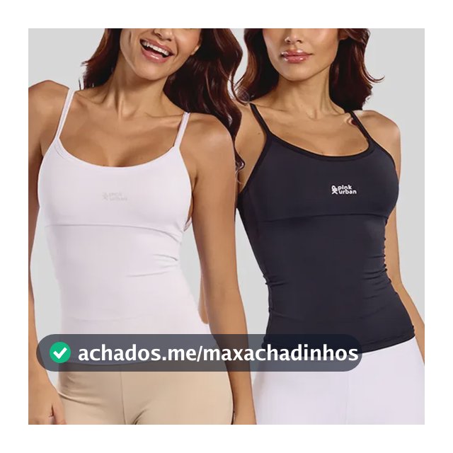 Kit 2 Regata Camiseta Alcinha Fitness Feminino Poliamida Black E White Colors P