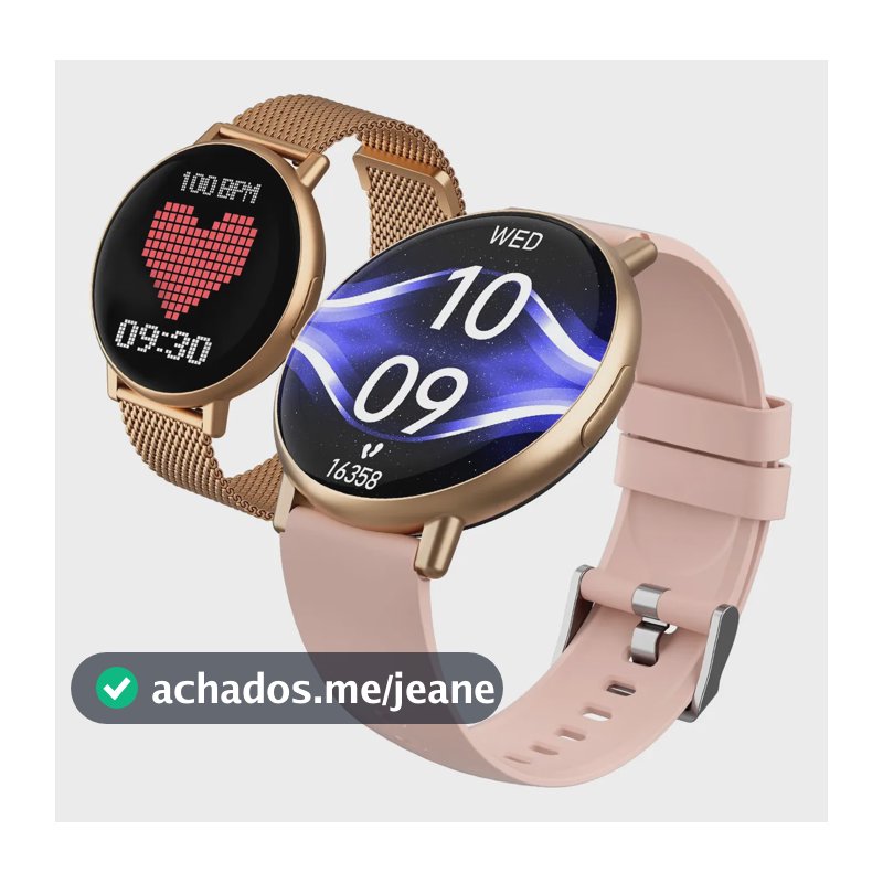 Relógio Smartwatch Forestory R1 Smart Watch Inteligente Redondo Bluetooth Ip68 À Prova D'água Notificações Chamadas Relogio Corrida com Android e iOS Com 2 Pulseiras Feminino Masculino Alumínio