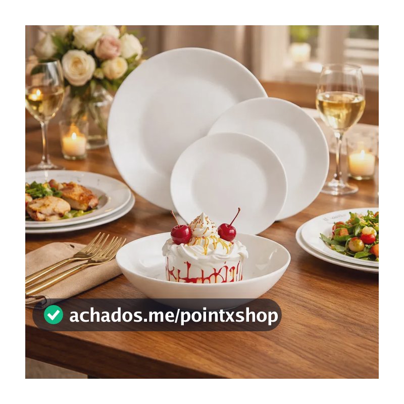 Jogo Jantar Completo Zelie, Pratos Vidro 18pçs - Luminarc