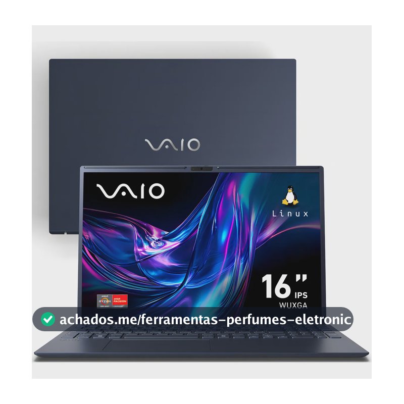 Notebook Vaio Fe16 Amd Ryzen 7 5825u Linux 8gb RAM 512gb Ssd Wi-Fi 6 Tela 16" Ips Wuxga Antirreflexo - Cinza Grafite Vjfe69f11xb0321h - Permite upgrade de memória RAM e SSD