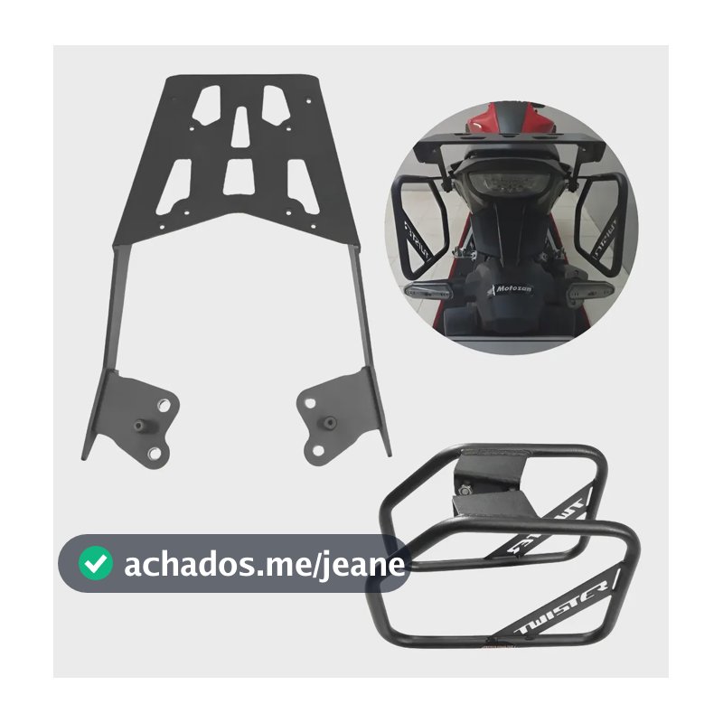 Bagageiro De Baú +suporte Afastador Cb 300f 23-2026 Chapam Preto