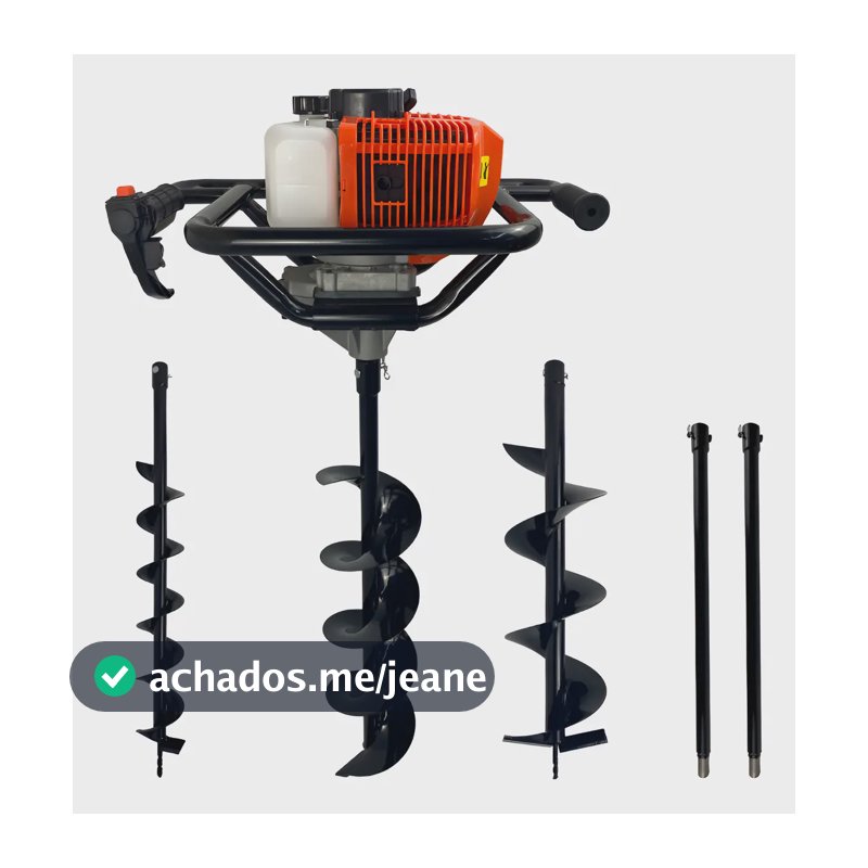 Perfurador Solo Trado Gasolina com 3 Brocas Extensão 1,20m Carbon Fak Laranja