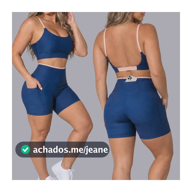 Conjunto Academia Fitness Top E Short Kit Zero Transparência Azul/areia Liso G 40/42