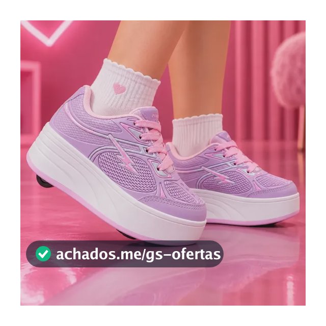 Tênis 4 Rodinhas Infantil Mini-pé Meninas Diversão