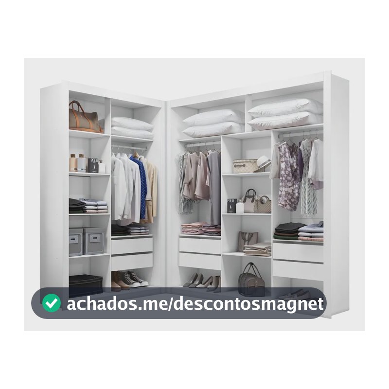 Closet Modulado 6 Gavetas Amoudi Móveis Cor Branco