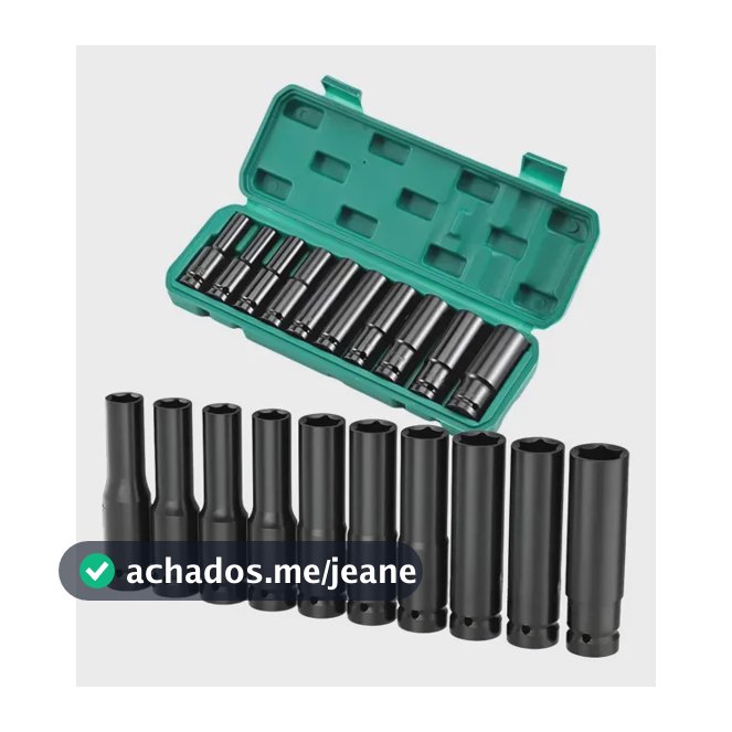 Jogo Chave Canhão Soquete Sextavada Longa 1/2 8-24mm Cr-mo Resistente 10pcs