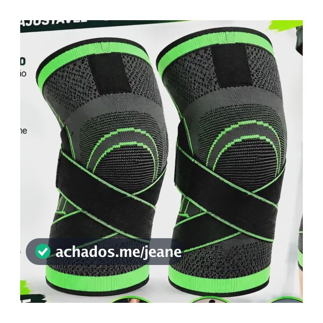 Kit 2 Joelheiras Compressão Ajustáveis Suporte Para Joelho Preto Tamanho Único (27  17 Cm, Faixa Ajustável De 38 Cm)